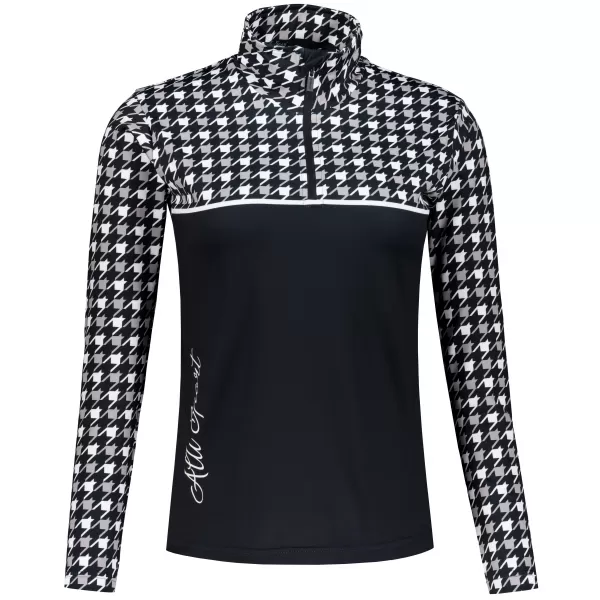  Frauenfunktionaler Thermo -Sweatshirt Premium ALTISPORT VOJ/ALW048TER03 SCHWARZ UND WEIß 