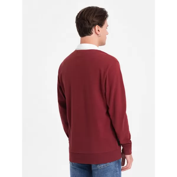  Herren -Sweatshirt OMBRE OM-SSNZ-0132 KASTANIENBRAUN 