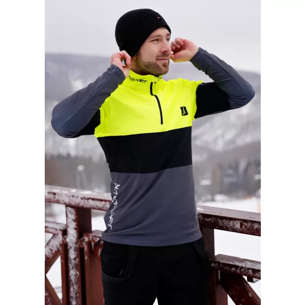  Funktionelle Thermo -Sweatshirt -Premium von Männern ALTISPORT VOJ/ALM051TER03 NEONGELB/GRAU 