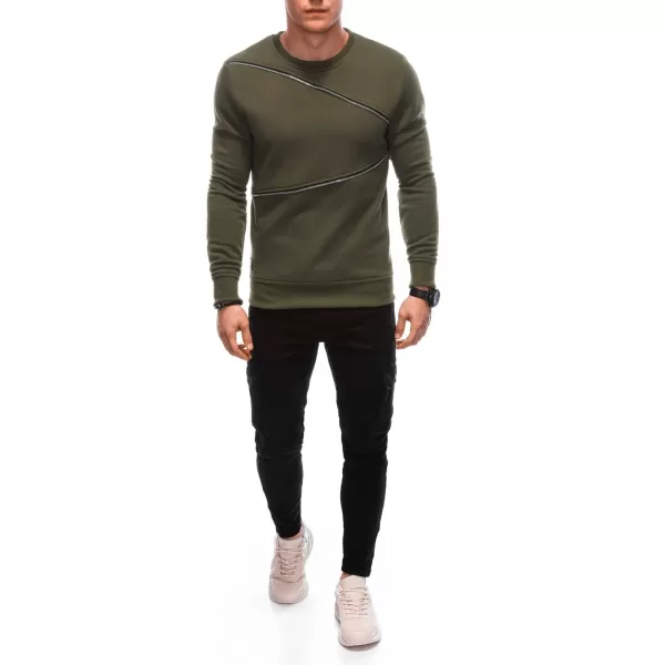  Herren Sweatshirt EDOTI OM-SSNZ-22FW-005 DUNKLE OLIVE 