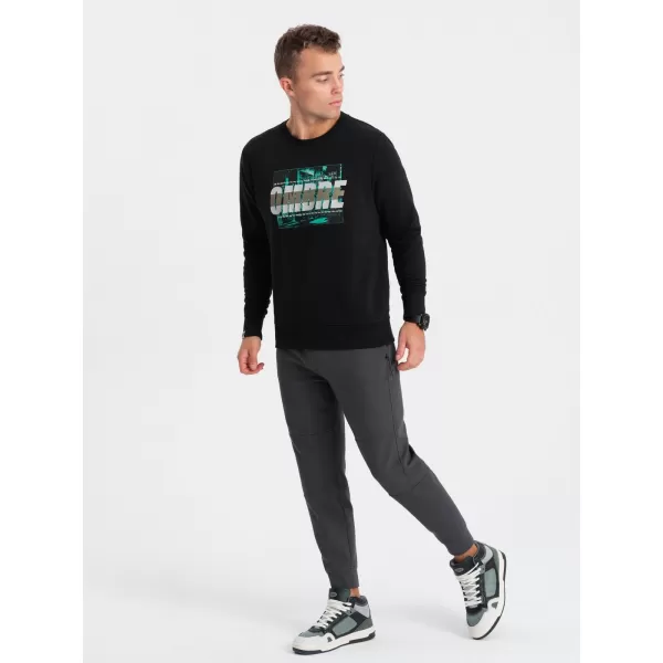  Herren -Sweatshirt OMBRE OM-SSPS-0156 SCHWARZ 