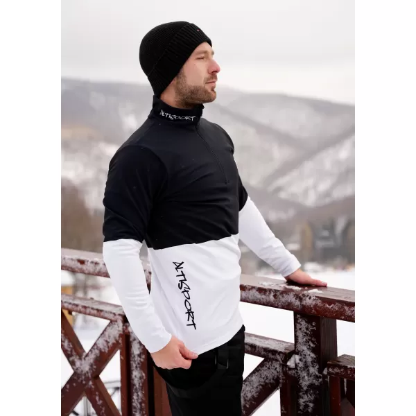  Funktionelle Thermo -Sweatshirt -Premium von Männern ALTISPORT VOJ/ALM051TER03 SCHWARZ UND WEIß 
