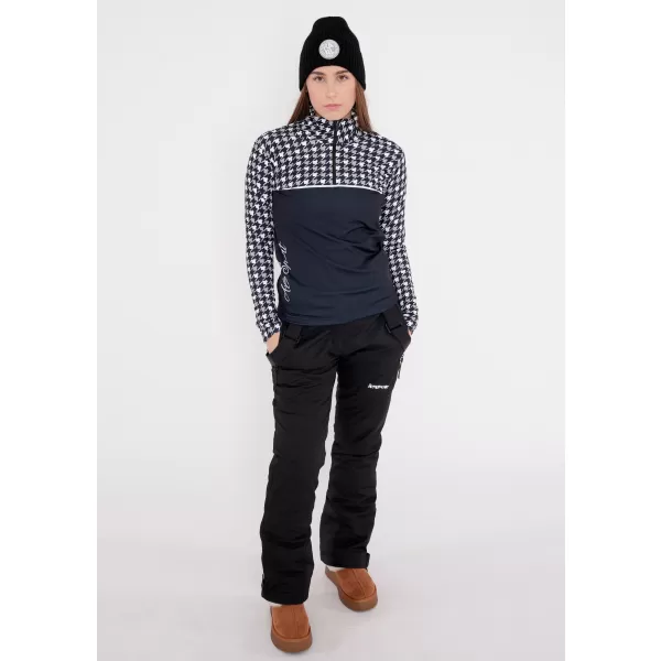  Frauenfunktionaler Thermo -Sweatshirt Premium ALTISPORT VOJ/ALW048TER03 SCHWARZ UND WEIß 