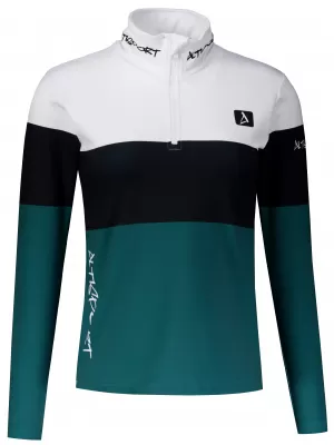 Frauenfunktionaler Thermo -Sweatshirt Premium ALTISPORT VOJ/ALW051TER03 WEIß -GREEN