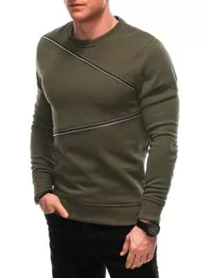 Herren Sweatshirt EDOTI OM-SSNZ-22FW-005 DUNKLE OLIVE