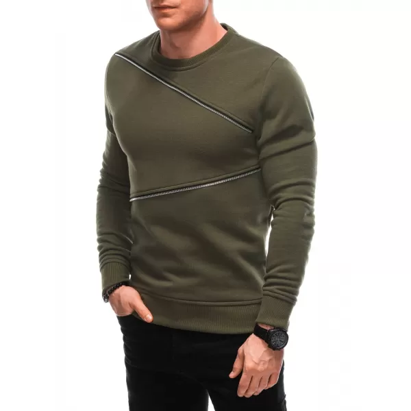  Herren Sweatshirt EDOTI OM-SSNZ-22FW-005 DUNKLE OLIVE 