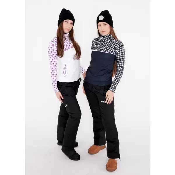  Frauenfunktionaler Thermo -Sweatshirt Premium ALTISPORT VOJ/ALW048TER03 SCHWARZ UND WEIß 