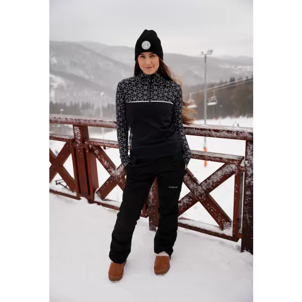  Frauenfunktionaler Thermo -Sweatshirt Premium ALTISPORT VOJ/ALW053TER03 SCHWARZ UND WEIß 
