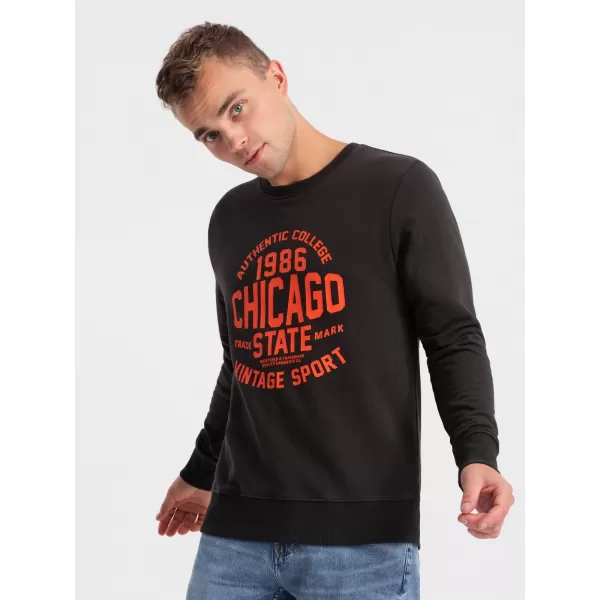  Herren -Sweatshirt OMBRE OM-SSPS-0154 DUNKELBRAUN 