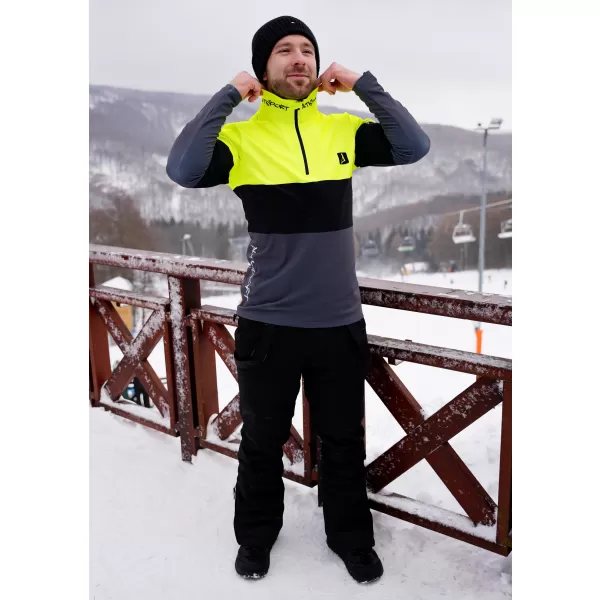  Funktionelle Thermo -Sweatshirt -Premium von Männern ALTISPORT VOJ/ALM051TER03 NEONGELB/GRAU 