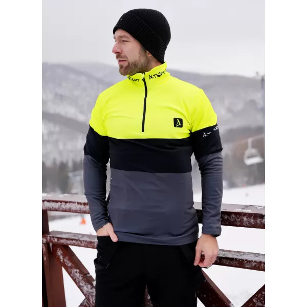  Funktionelle Thermo -Sweatshirt -Premium von Männern ALTISPORT VOJ/ALM051TER03 NEONGELB/GRAU 