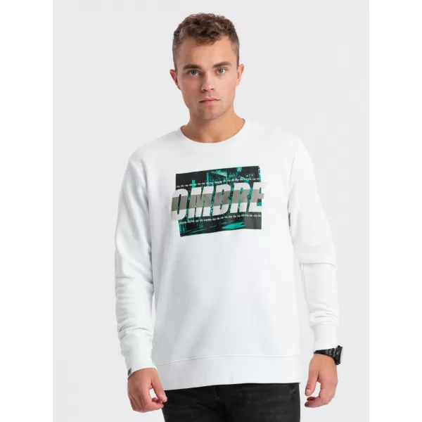  Herren -Sweatshirt OMBRE OM-SSPS-0156 WEIß 