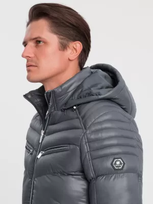 Herren Winterjacke OMBRE OM-JAHP-22FW-010 GRAPHIT