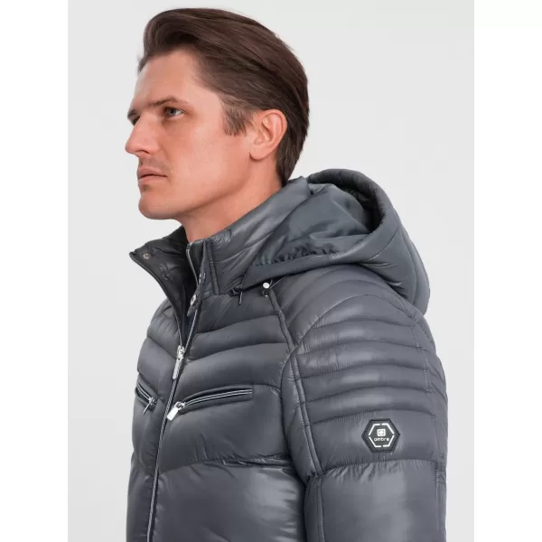  Herren Winterjacke OMBRE OM-JAHP-22FW-010 GRAPHIT 