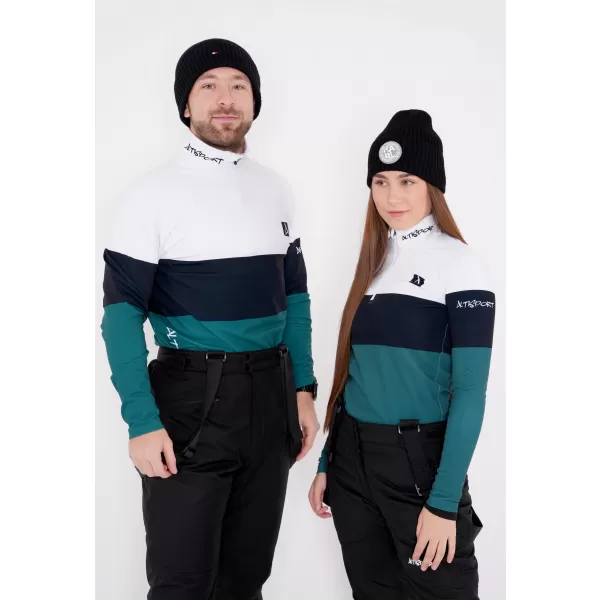  Funktionelle Thermo -Sweatshirt -Premium von Männern ALTISPORT VOJ/ALM051TER03 WEIß -GREEN 