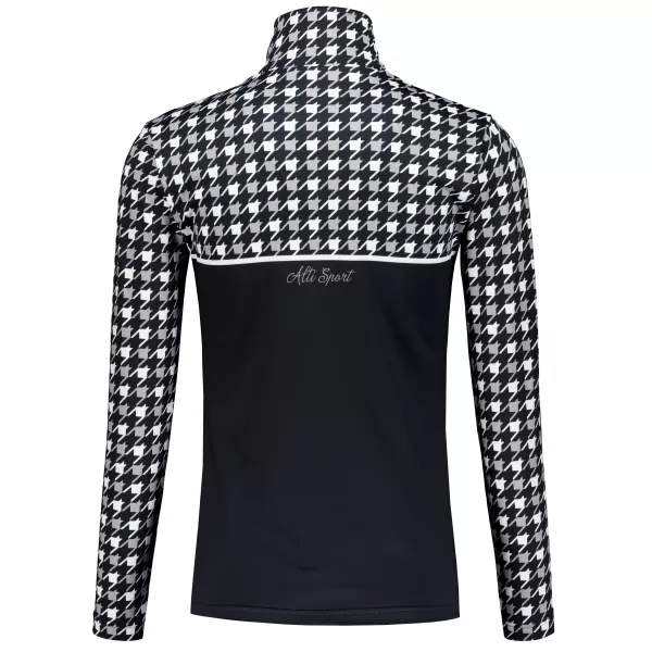  Frauenfunktionaler Thermo -Sweatshirt Premium ALTISPORT VOJ/ALW048TER03 SCHWARZ UND WEIß 