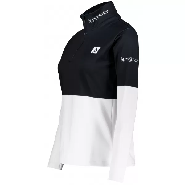  Frauenfunktionaler Thermo -Sweatshirt Premium ALTISPORT VOJ/ALW051TER03 SCHWARZ UND WEIß 