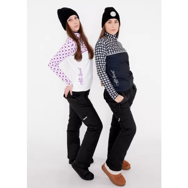  Frauenfunktionaler Thermo -Sweatshirt Premium ALTISPORT VOJ/ALW048TER03 SCHWARZ UND WEIß 