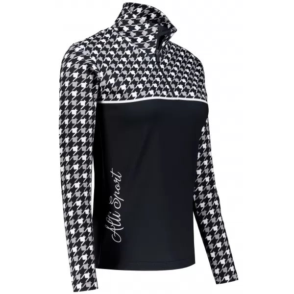  Frauenfunktionaler Thermo -Sweatshirt Premium ALTISPORT VOJ/ALW048TER03 SCHWARZ UND WEIß 