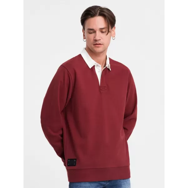  Herren -Sweatshirt OMBRE OM-SSNZ-0132 KASTANIENBRAUN 