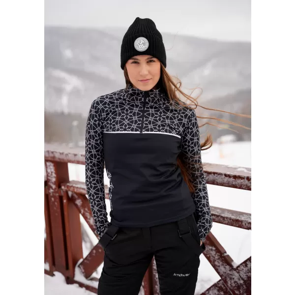  Frauenfunktionaler Thermo -Sweatshirt Premium ALTISPORT VOJ/ALW053TER03 SCHWARZ UND WEIß 