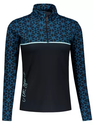 Frauenfunktionaler Thermo -Sweatshirt Premium ALTISPORT VOJ/ALW053TER03 SCHWARZ -BLUE