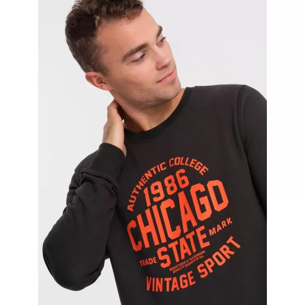  Herren -Sweatshirt OMBRE OM-SSPS-0154 DUNKELBRAUN 