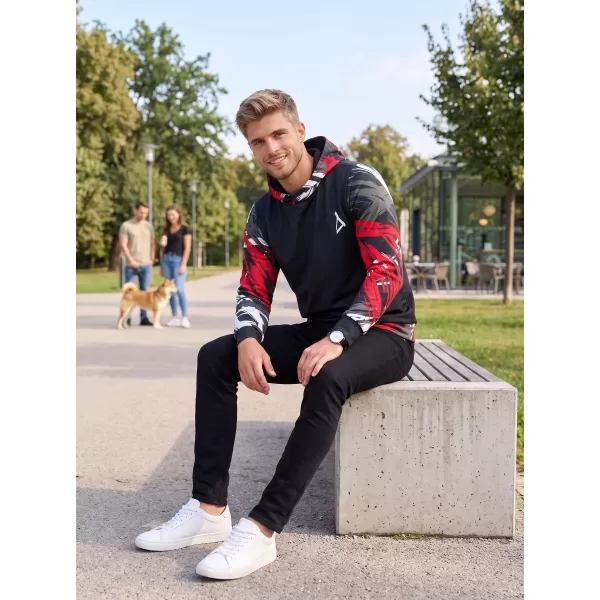  Hochwertiges Funktions-Sweatshirt für Herren ALTISPORT VOJ/ALM039MI01 SCHWARZ UND ROT 