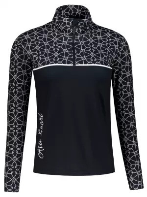 Frauenfunktionaler Thermo -Sweatshirt Premium ALTISPORT VOJ/ALW053TER03 SCHWARZ UND WEIß