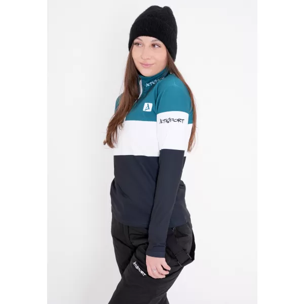  Frauenfunktionaler Thermo -Sweatshirt Premium ALTISPORT VOJ/ALW051TER03 KEROSIN-SCHWARZ 
