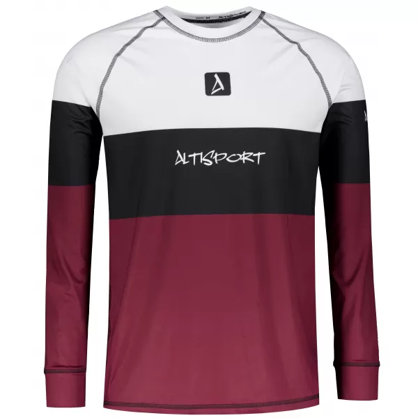  Funktionaler Term T -Shirt von Männern mit Langarmprämie ALTISPORT VOJ/ALM051TER01 BURGUND 