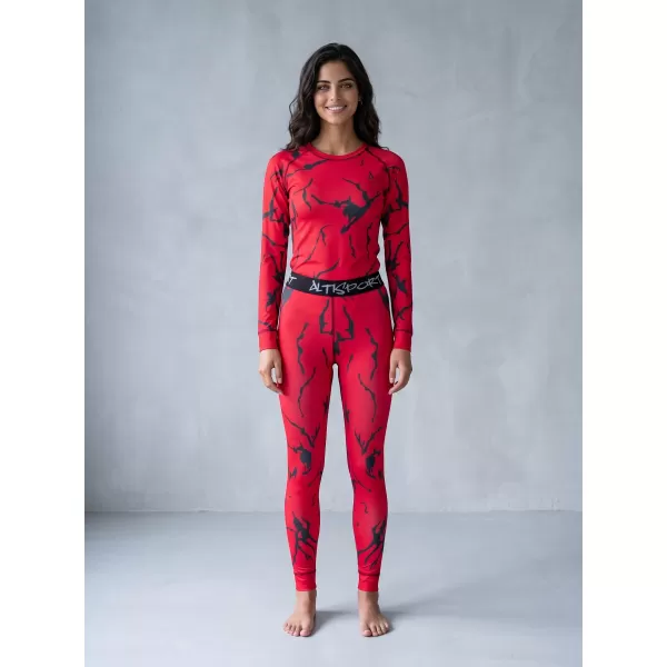  Frauenfunktionales Thermo -T -Shirt mit langen Ärmeln Premium ALTISPORT VOJ/ALW052TER01 ROT 