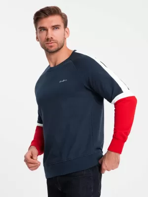 Herren -Sweatshirt OMBRE OM-SSNZ-22FW-003 MARINEBLAU