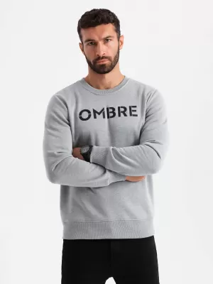 Herren Sweatshirt OMBRE OM-SSPS-0181 GRAUE MELANGE