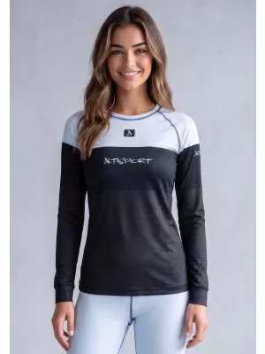 Frauenfunktionales Thermo -T -Shirt mit langen Ärmeln Premium ALTISPORT VOJ/ALW051TER01 HIMMLISCH BLAU
