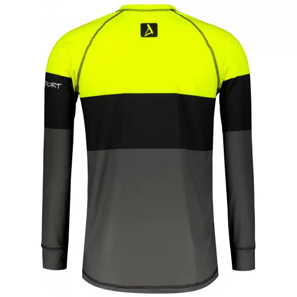 Funktionaler Term T -Shirt von Männern mit Langarmprämie ALTISPORT VOJ/ALM051TER01 NEONGELB/GRAU 