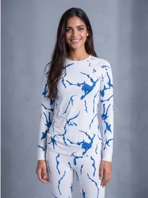 Frauenfunktionales Thermo -T -Shirt mit langen Ärmeln Premium ALTISPORT VOJ/ALW052TER01 WEIß