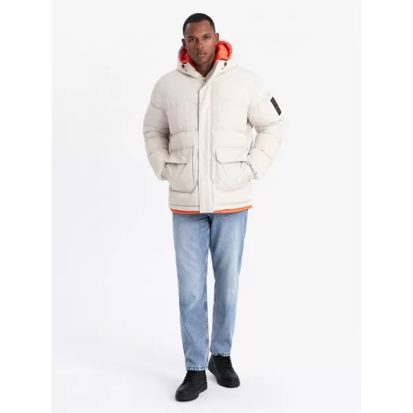 Herren Winterjacke OMBRE OM-JAHP-0208 ASCHE 