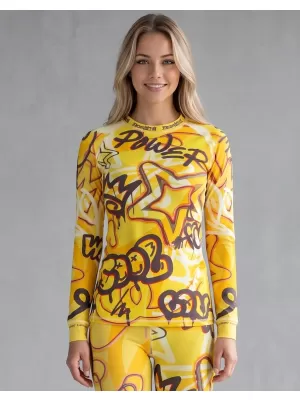 Frauenfunktionales Thermo -T -Shirt mit langen Ärmeln Premium ALTISPORT VOJ/ALW054TER01 BERNSTEIN