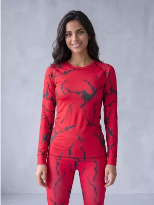 Frauenfunktionales Thermo -T -Shirt mit langen Ärmeln Premium ALTISPORT VOJ/ALW052TER01 ROT