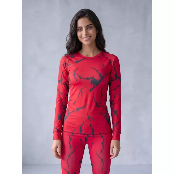  Frauenfunktionales Thermo -T -Shirt mit langen Ärmeln Premium ALTISPORT VOJ/ALW052TER01 ROT 