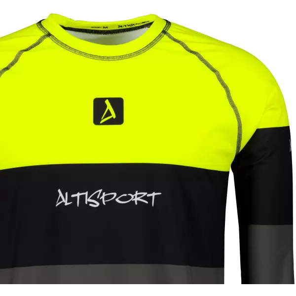  Funktionaler Term T -Shirt von Männern mit Langarmprämie ALTISPORT VOJ/ALM051TER01 NEONGELB/GRAU 