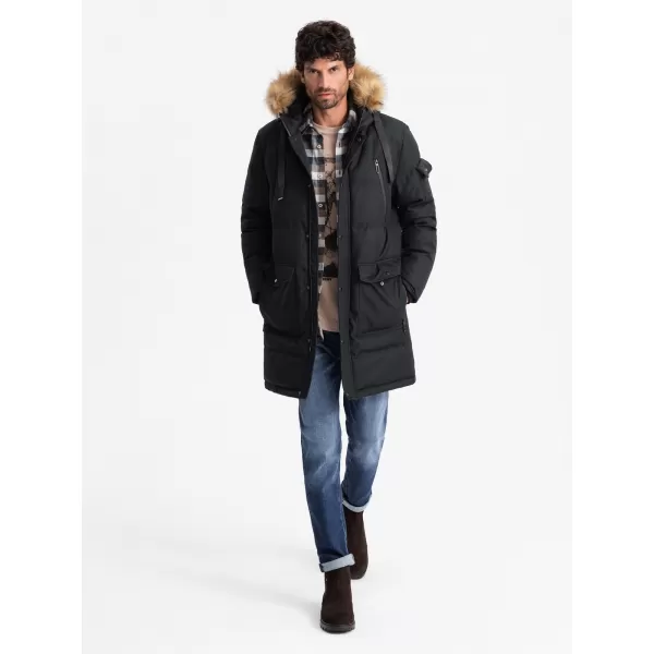  Herren Winterjacke OMBRE OM-JALJ-0182 SCHWARZ 