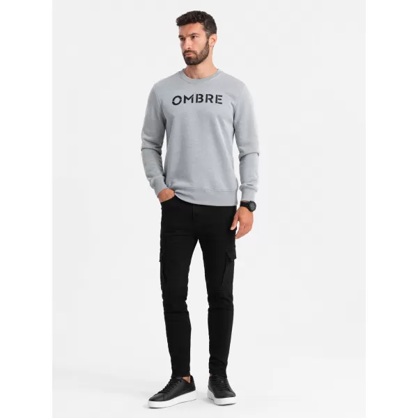  Herren Sweatshirt OMBRE OM-SSPS-0181 GRAUE MELANGE 