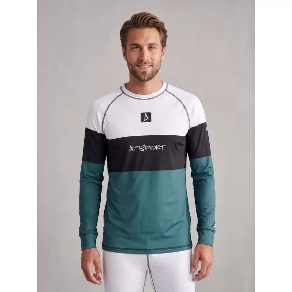  Funktionaler Term T -Shirt von Männern mit Langarmprämie ALTISPORT VOJ/ALM051TER01 WEIß -GREEN 