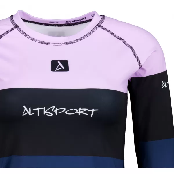  Frauenfunktionales Thermo -T -Shirt mit langen Ärmeln Premium ALTISPORT VOJ/ALW051TER01 VIOLETT/BLAU 