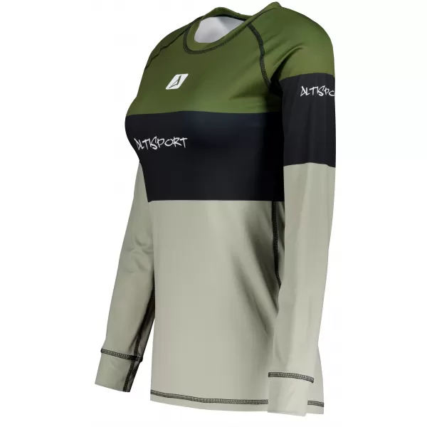  Frauenfunktionales Thermo -T -Shirt mit langen Ärmeln Premium ALTISPORT VOJ/ALW051TER01 KHAKI 