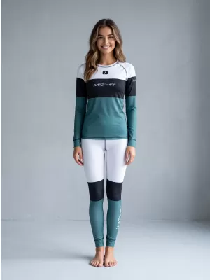 Frauenfunktionelle Thermohosen Prämie ALTISPORT VOJ/ALW051TER02 WEIß -GREEN