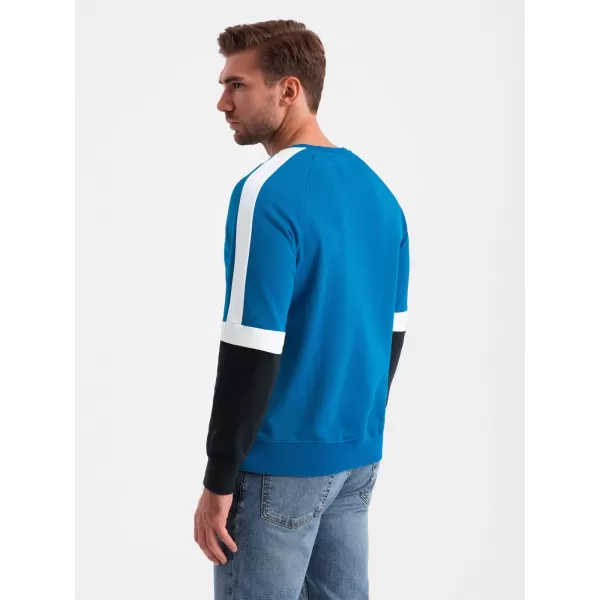  Herren Sweatshirt OMBRE OM-SSNZ-22FW-003 BLAU 