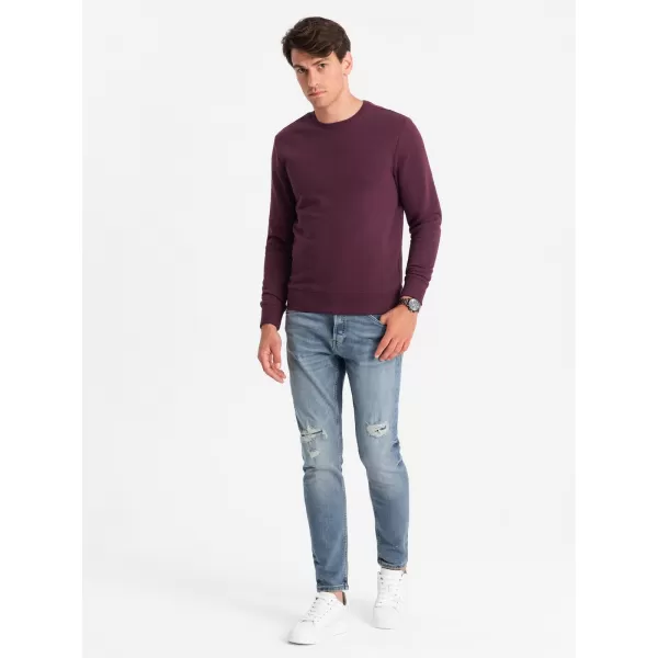  Herren -Sweatshirt OMBRE OM-SSBN-0159 KASTANIENBRAUN 